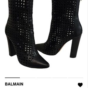 Balmain Black Cutout Heeled Boots